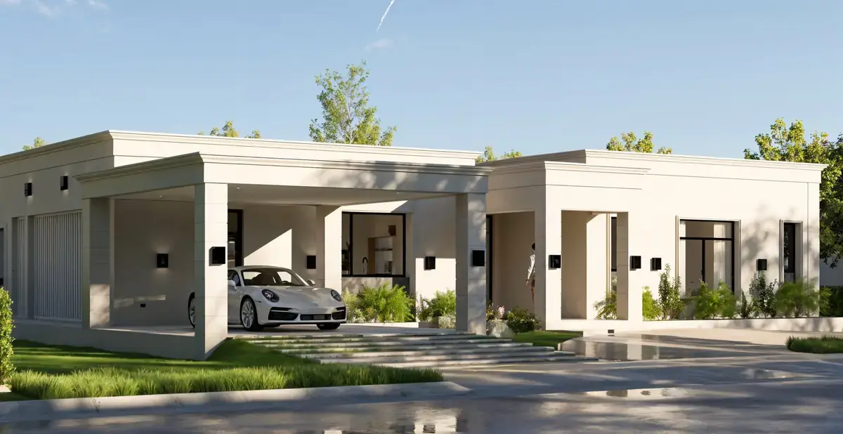 Render de Casa Mc, 291 m² documentados en BIM por BIMARG.