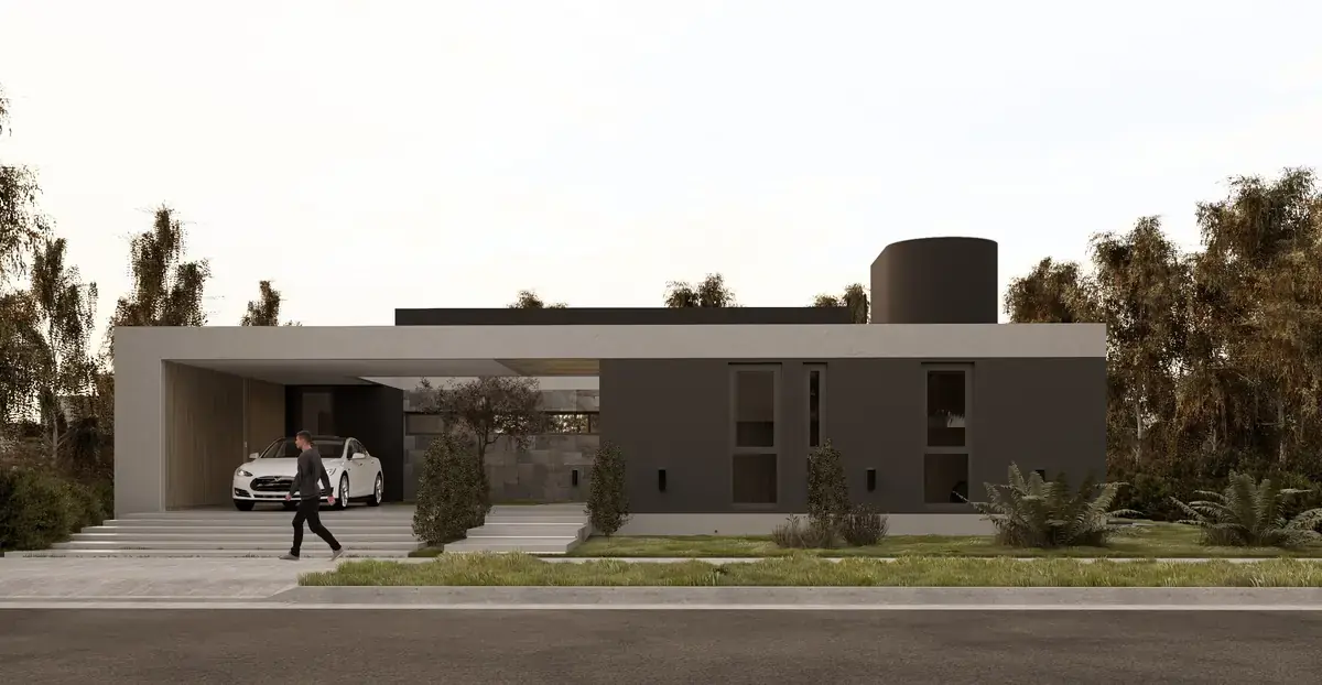 Render de Casa Em, 234 m² documentados en BIM por BIMARG.