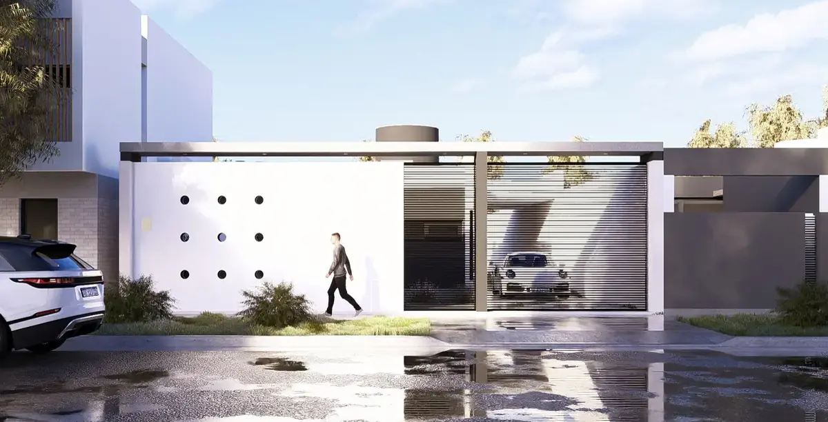 Render de Casa Ax, 110 m² documentados en BIM por BIMARG.
